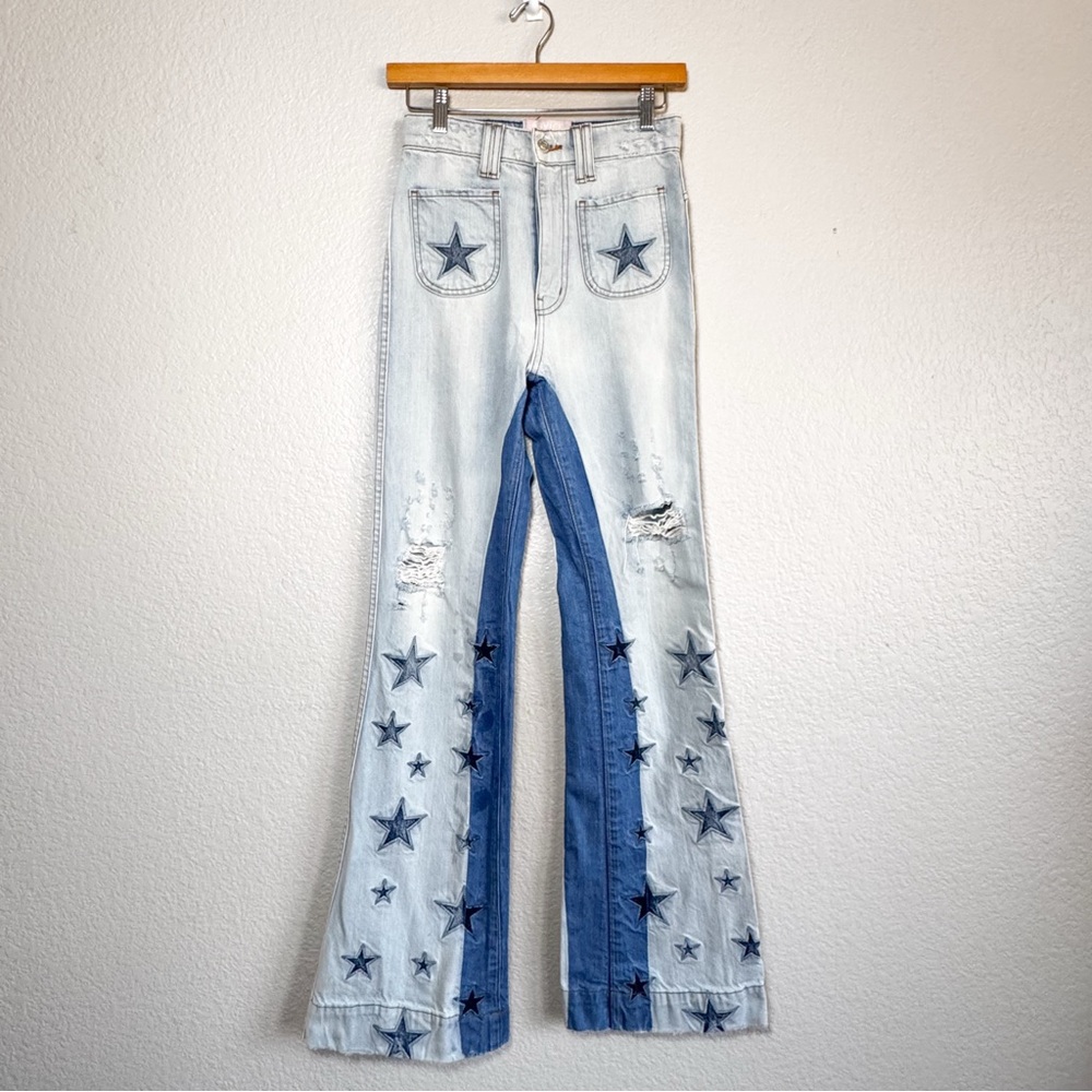 Revise Venus Heaven Star Flare Jeans Festival Western Bell Bottom 27 - Picture 3 of 9